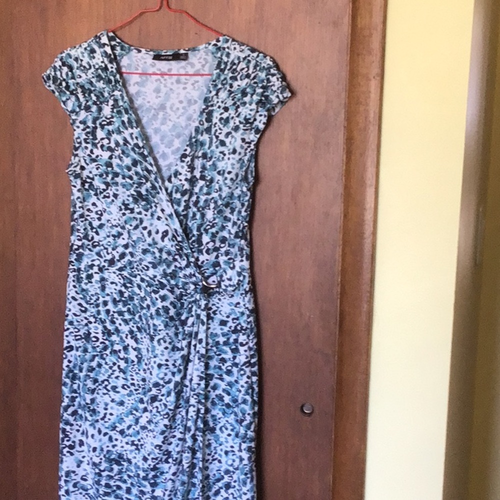 Dress, mock wrap.